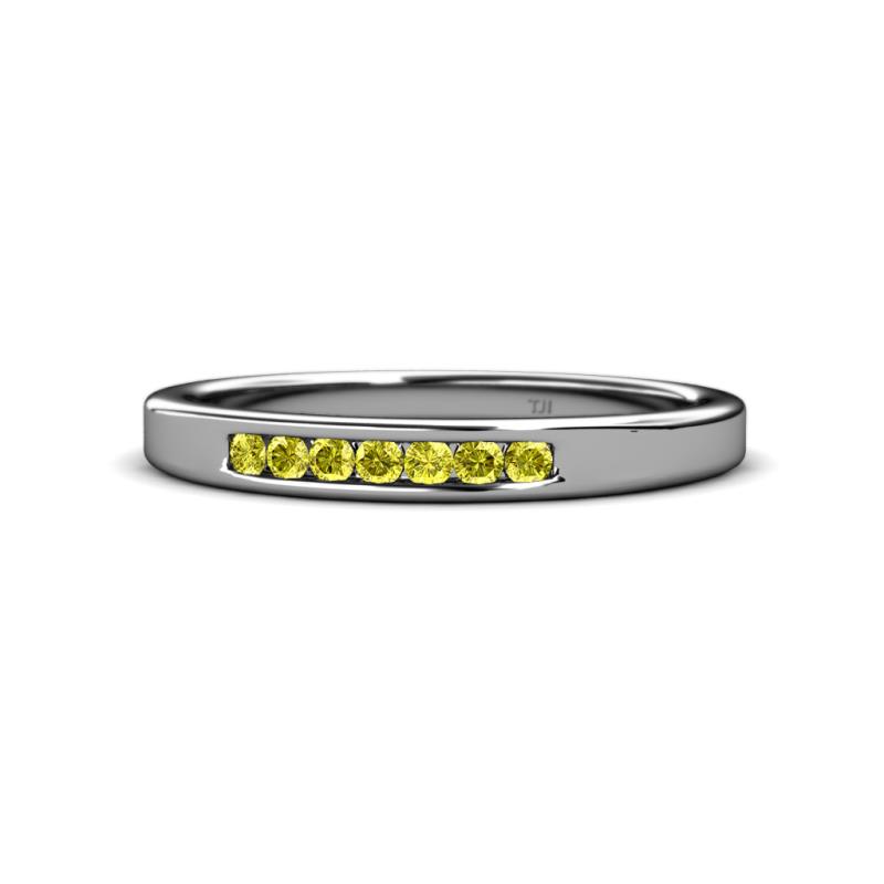 Kathiryn 2.00 mm Yellow Diamond 7 Stone Wedding Band 