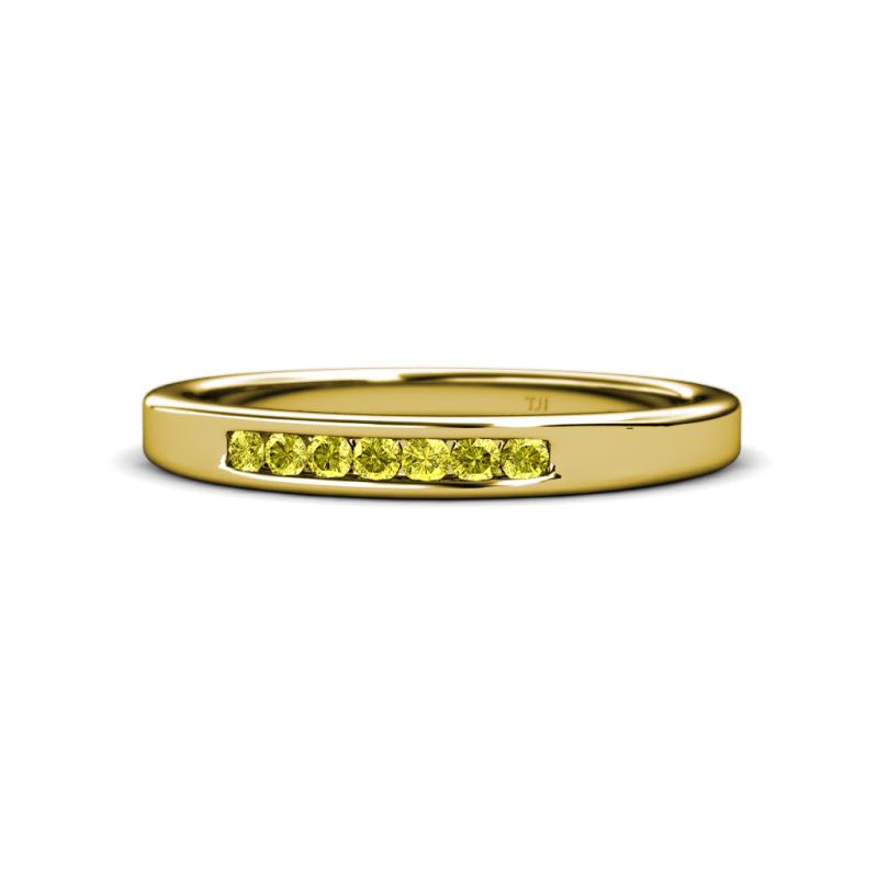 Kathiryn 2.00 mm Yellow Diamond 7 Stone Wedding Band 