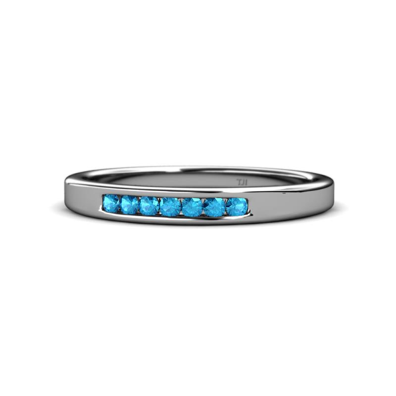 Kathiryn 2.00 mm London Blue Topaz 7 Stone Wedding Band 