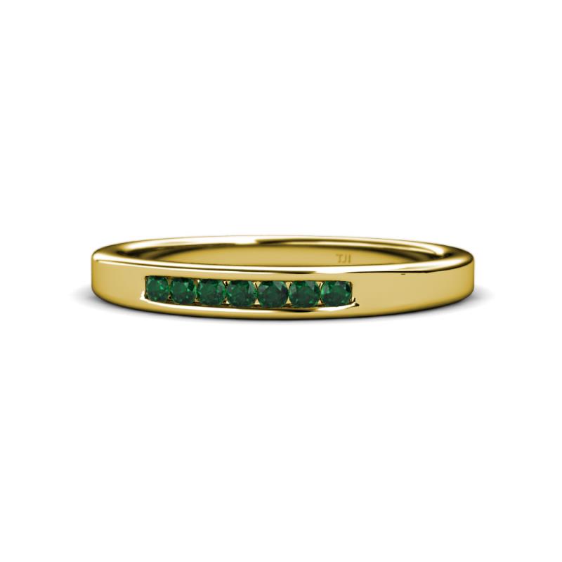 Kathiryn 2.00 mm Emerald 7 Stone Wedding Band 