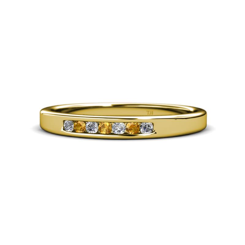 Kathiryn 2.00 mm Citrine and Diamond 7 Stone Wedding Band 