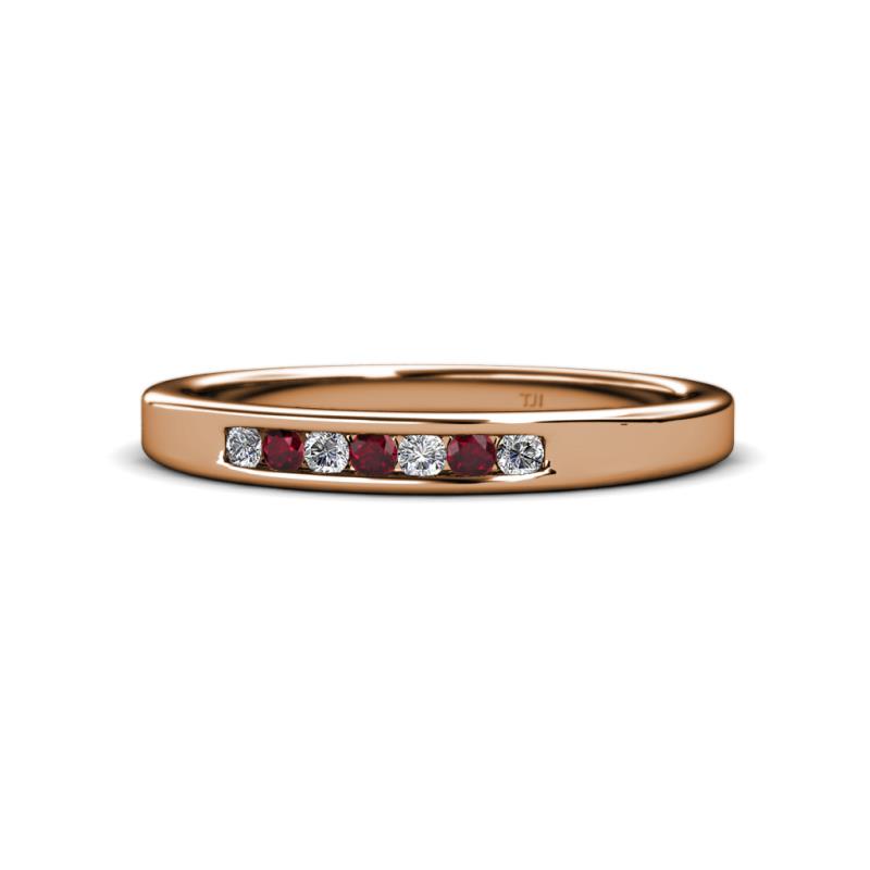 Kathiryn 2.00 mm Ruby and Diamond 7 Stone Wedding Band 