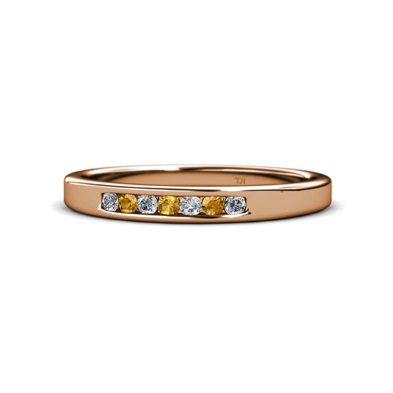 Kathiryn 2.00 mm Citrine and Diamond 7 Stone Wedding Band 