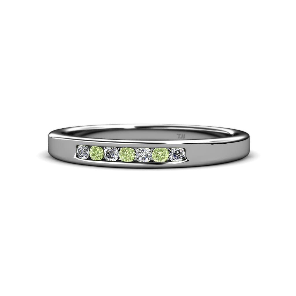 Kathiryn 2.00 mm Peridot and Diamond 7 Stone Wedding Band 