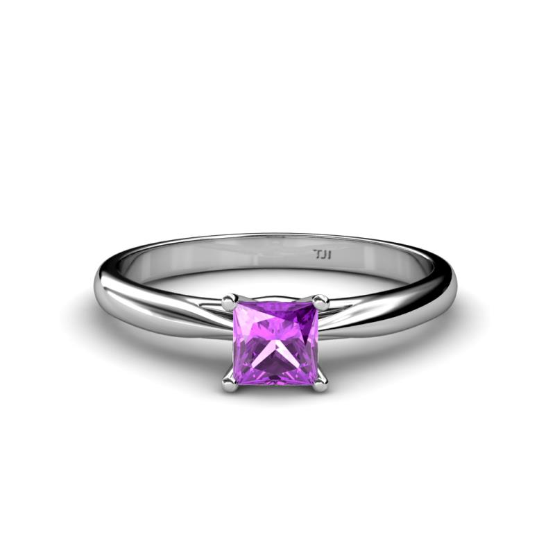 Celine Princess Cut Amethyst Solitaire Engagement Ring 