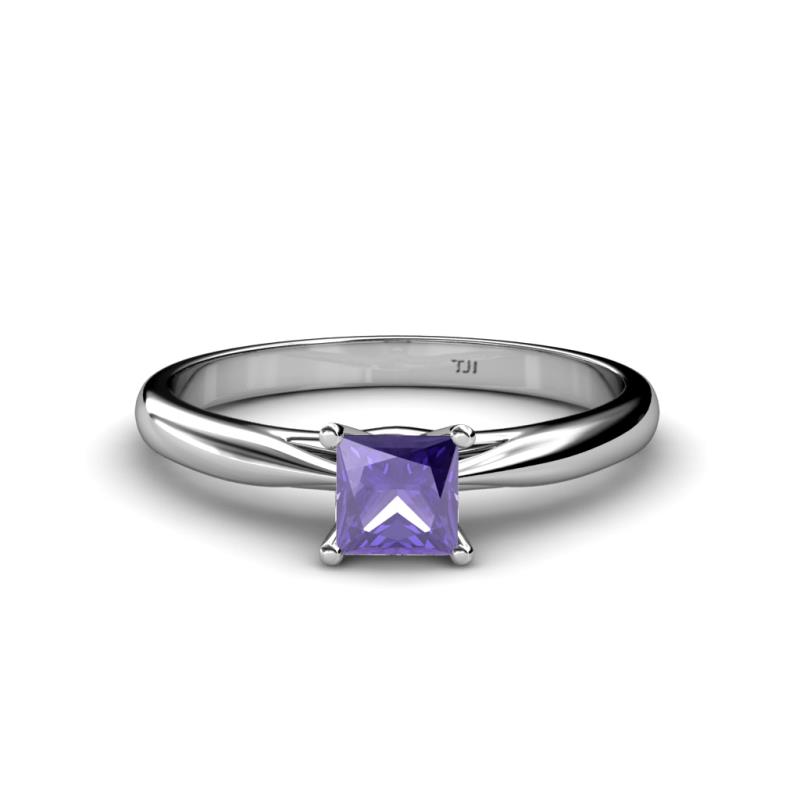 Celine Princess Cut Iolite Solitaire Engagement Ring 