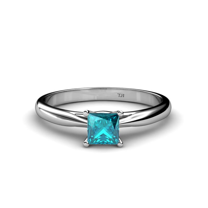 Celine Princess Cut London Blue Topaz Solitaire Engagement Ring 