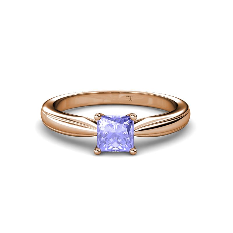 Adsila Princess Cut Tanzanite Solitaire Engagement Ring 