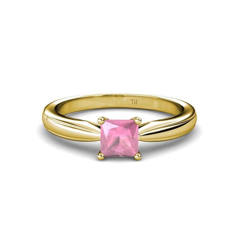 Adsila Princess Cut Pink Tourmaline Solitaire Engagement Ring 