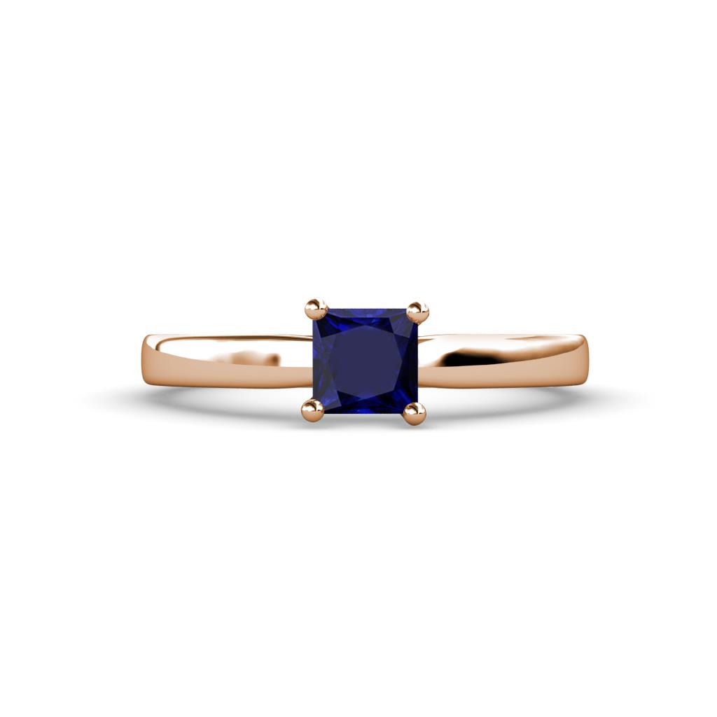 Annora Princess Cut Blue Sapphire Solitaire Engagement Ring 