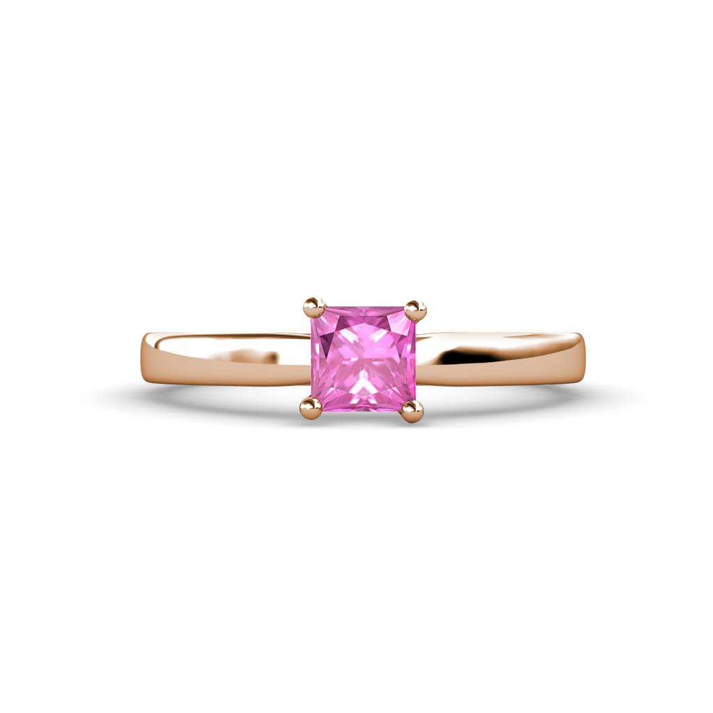 Annora Princess Cut Lab Created Pink Sapphire Solitaire Engagement Ring 