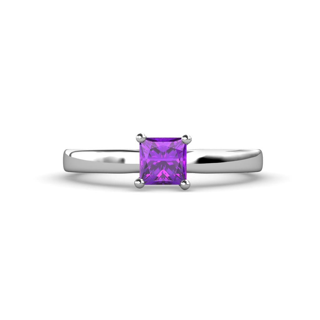 Annora Princess Cut Amethyst Solitaire Engagement Ring 