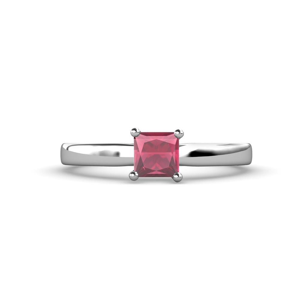 Annora Princess Cut Rhodolite Garnet Solitaire Engagement Ring 