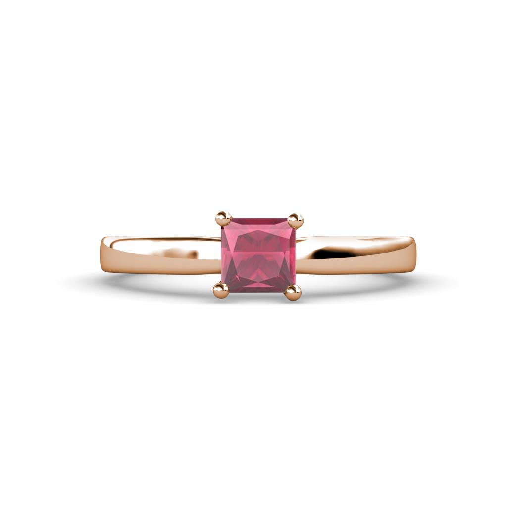 Annora Princess Cut Rhodolite Garnet Solitaire Engagement Ring 