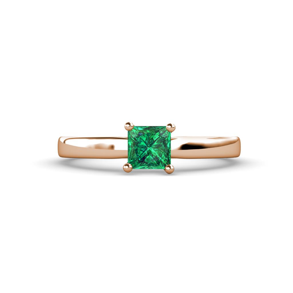 Annora Princess Cut Emerald Solitaire Engagement Ring 