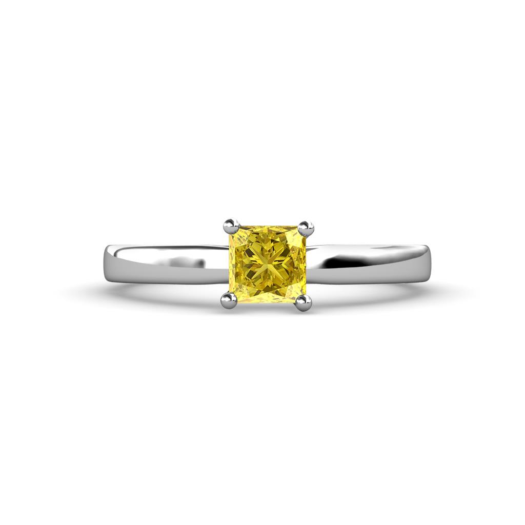 Annora Princess Cut Lab Created Yellow Sapphire Solitaire Engagement Ring 