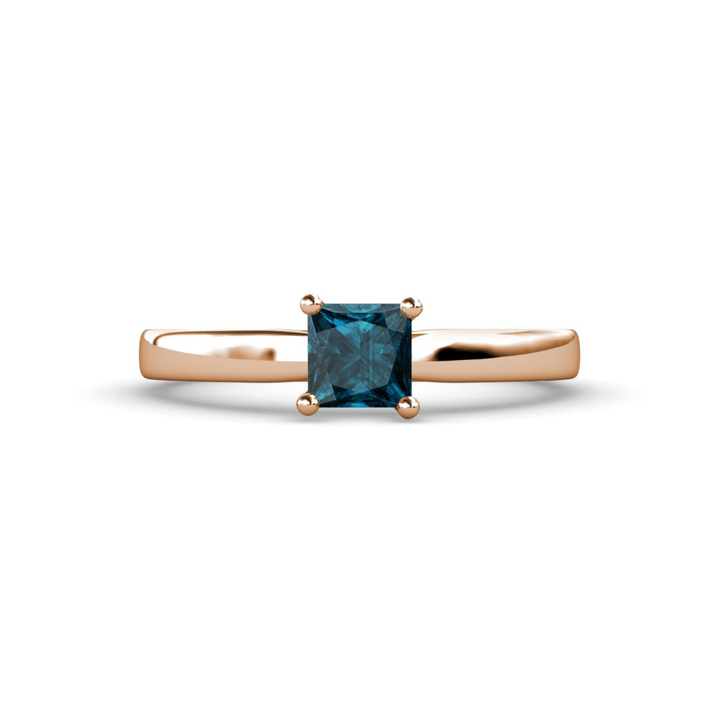 Annora Princess Cut Blue Diamond Solitaire Engagement Ring 