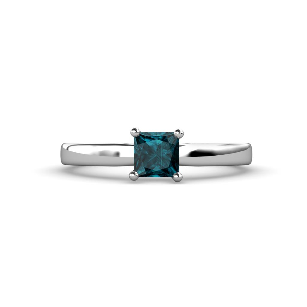 Annora Princess Cut London Blue Topaz Solitaire Engagement Ring 