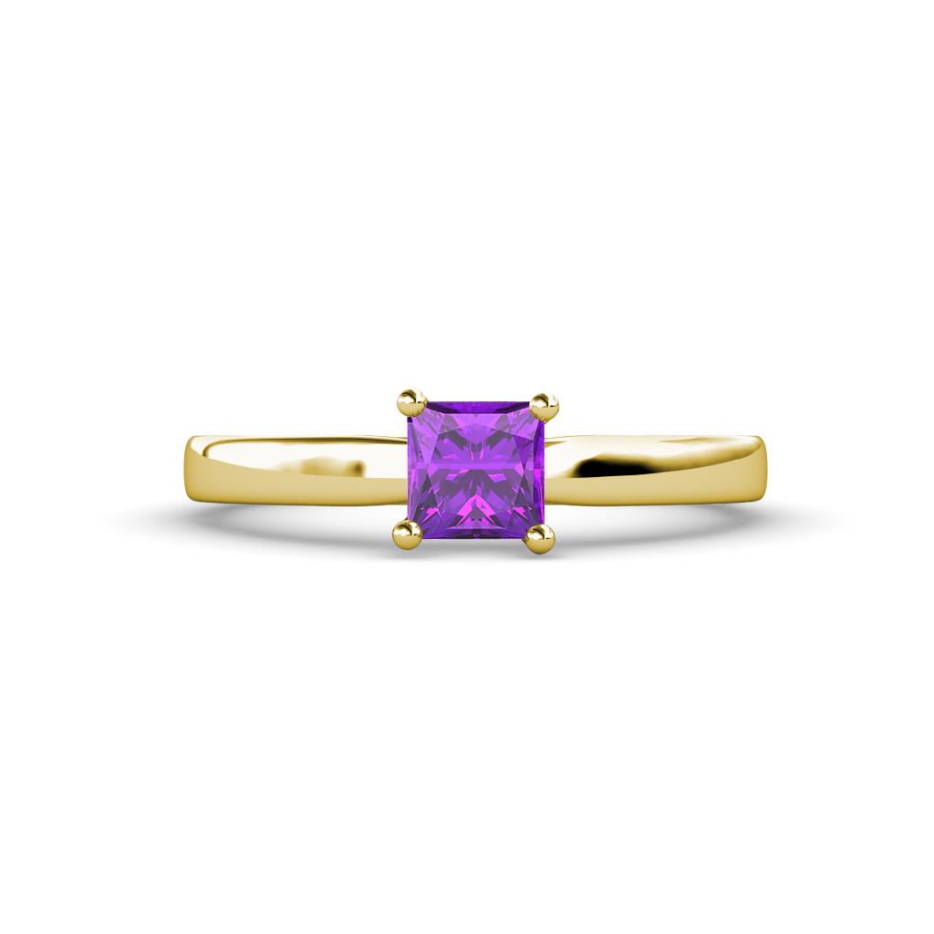 Annora Princess Cut Amethyst Solitaire Engagement Ring 