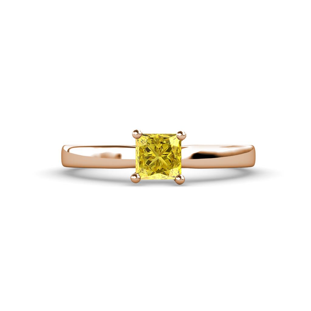Annora Princess Cut Lab Created Yellow Sapphire Solitaire Engagement Ring 
