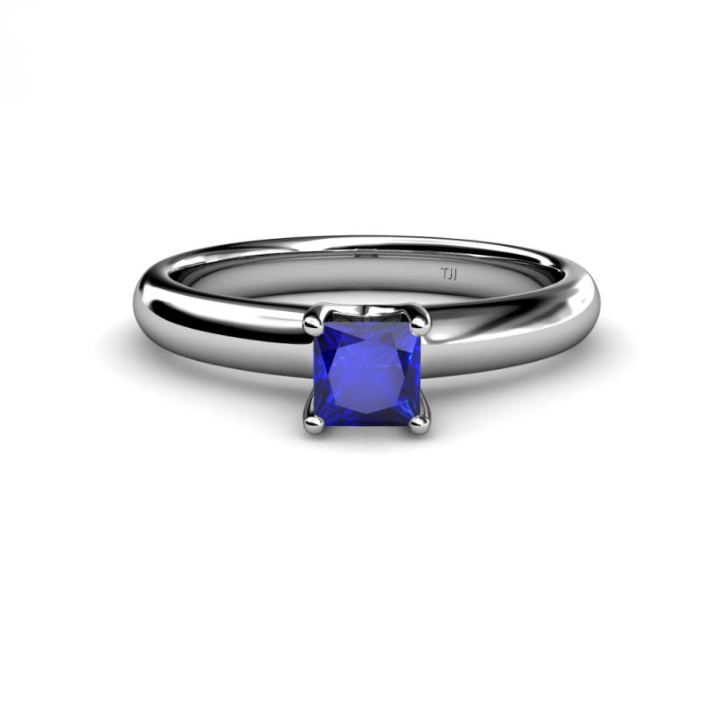 Bianca Princess Cut Blue Sapphire Solitaire Engagement Ring 