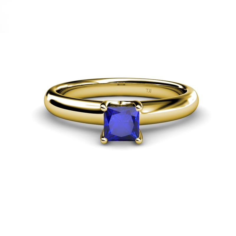 Bianca Princess Cut Blue Sapphire Solitaire Engagement Ring 