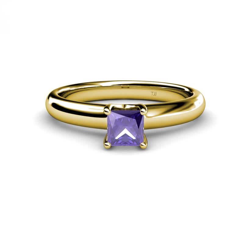 Bianca Princess Cut Iolite Solitaire Engagement Ring 