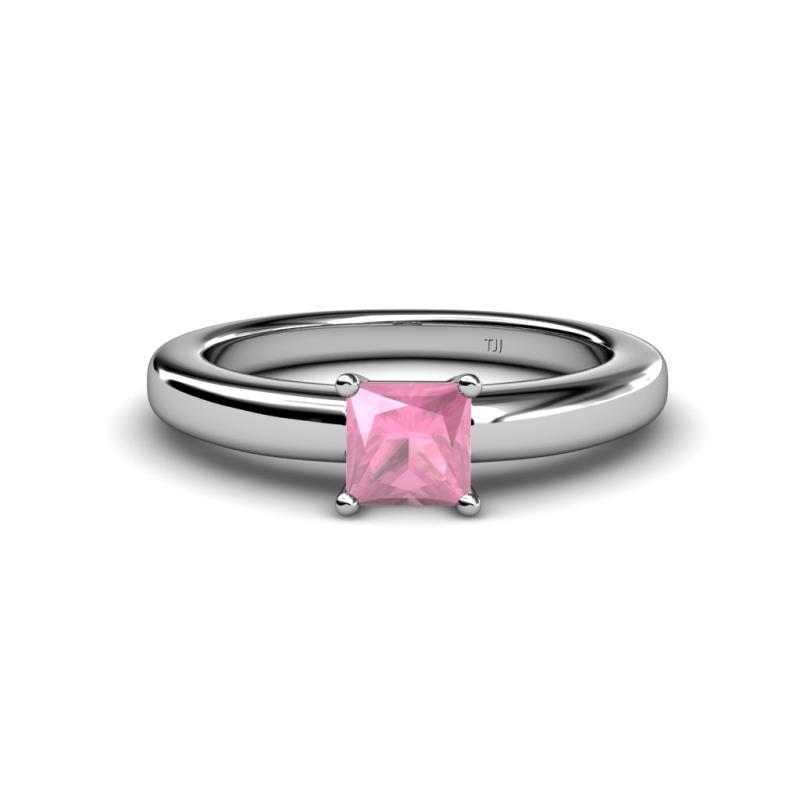 Kyle Princess Cut Pink Tourmaline Solitaire Engagement Ring 