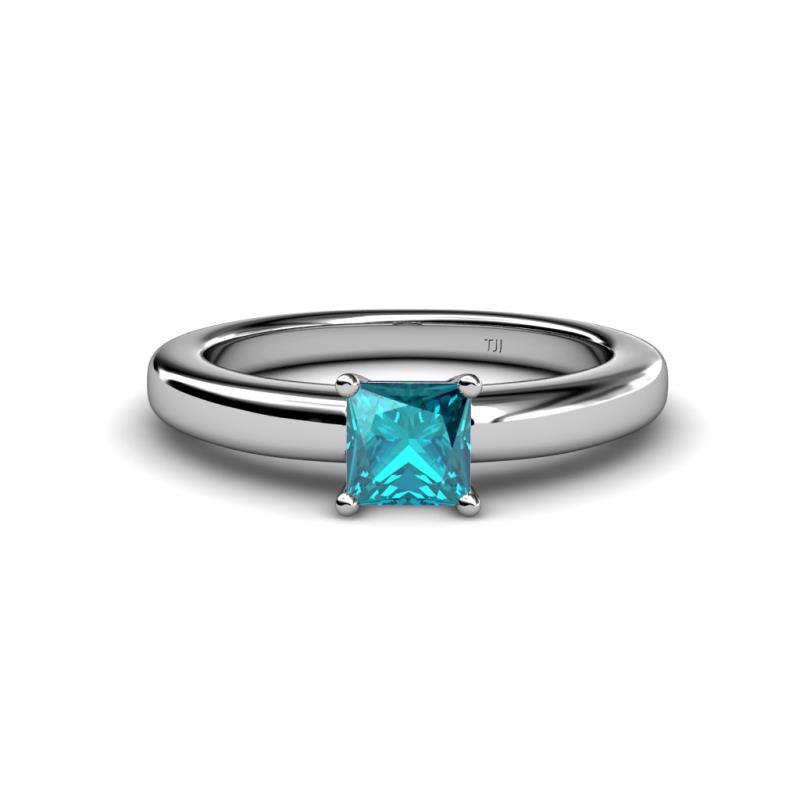 Kyle Princess Cut London Blue Topaz Solitaire Engagement Ring 