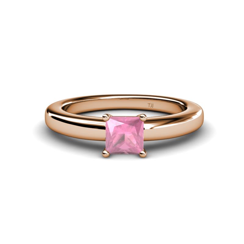 Kyle Princess Cut Pink Tourmaline Solitaire Engagement Ring 