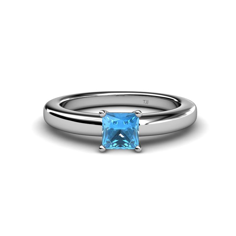 Kyle Princess Cut Blue Topaz Solitaire Engagement Ring 