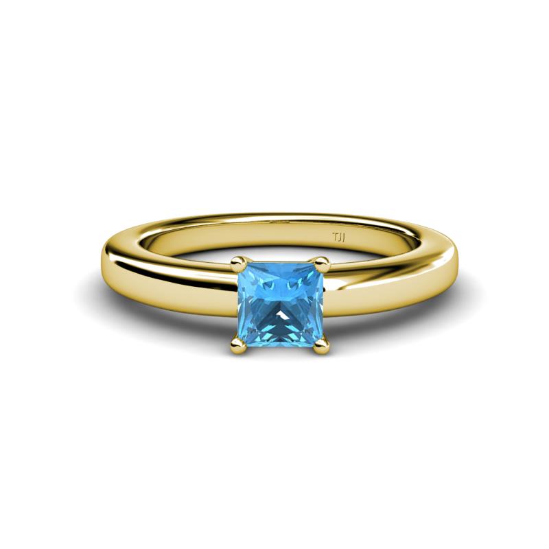 Kyle Princess Cut Blue Topaz Solitaire Engagement Ring 
