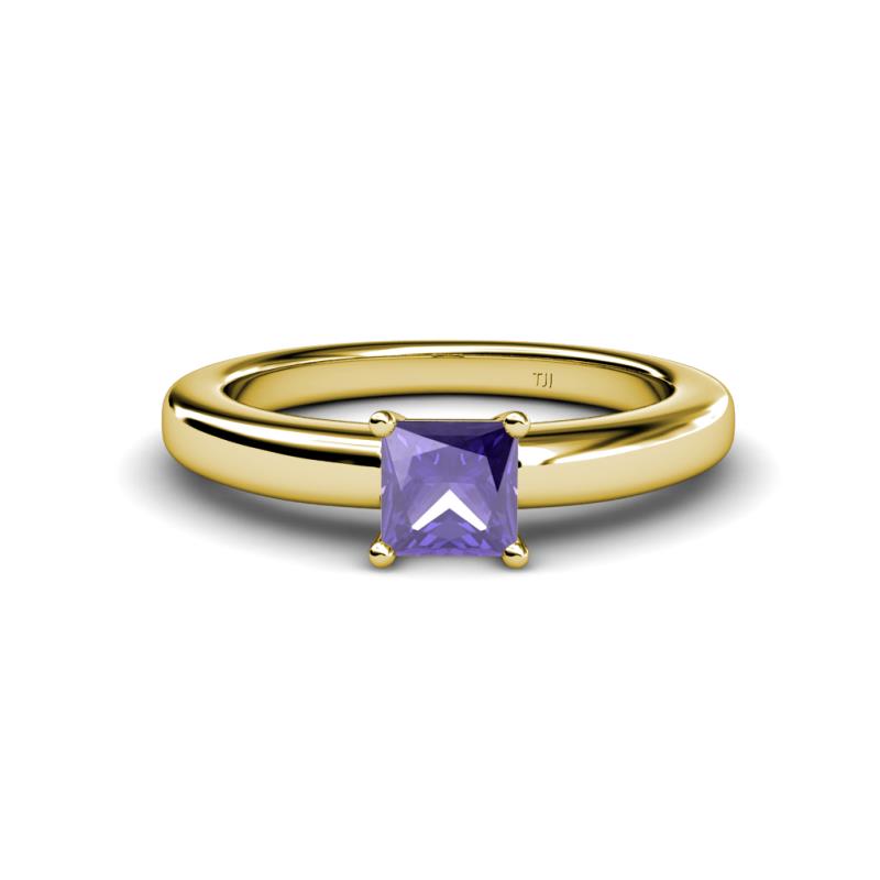 Kyle Princess Cut Iolite Solitaire Engagement Ring 