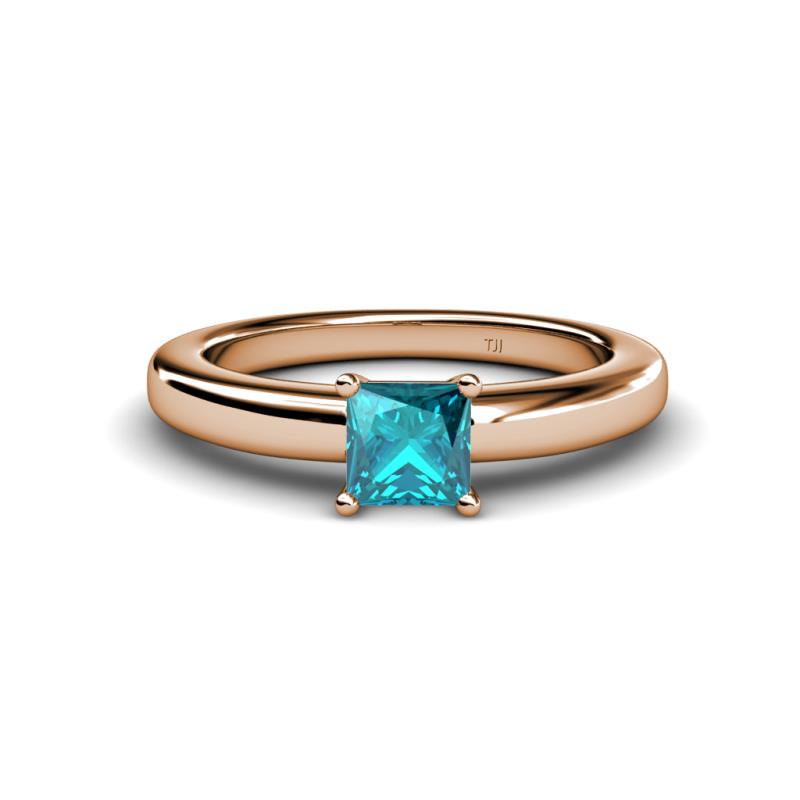 Kyle Princess Cut London Blue Topaz Solitaire Engagement Ring 