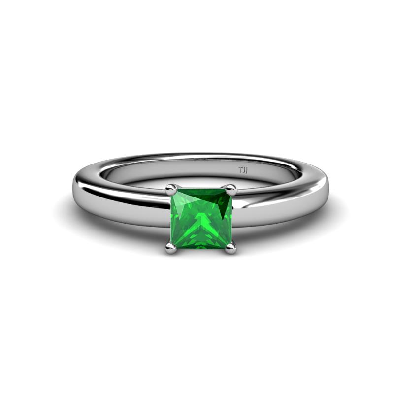 Kyle Princess Cut Emerald Solitaire Engagement Ring 