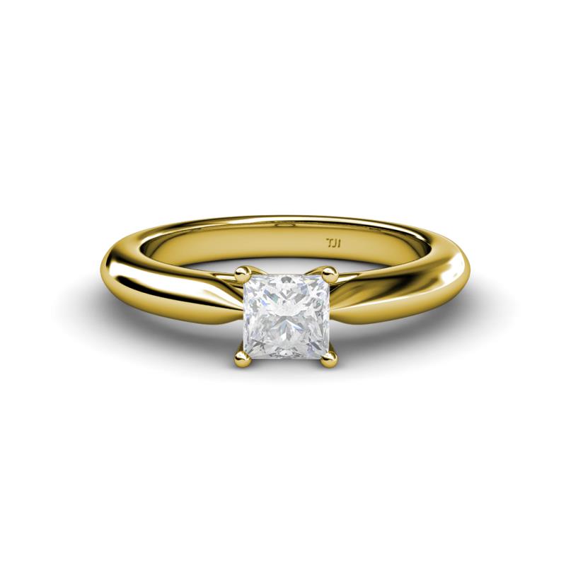Akila Princess Cut Lab Created White Sapphire Solitaire Engagement Ring 