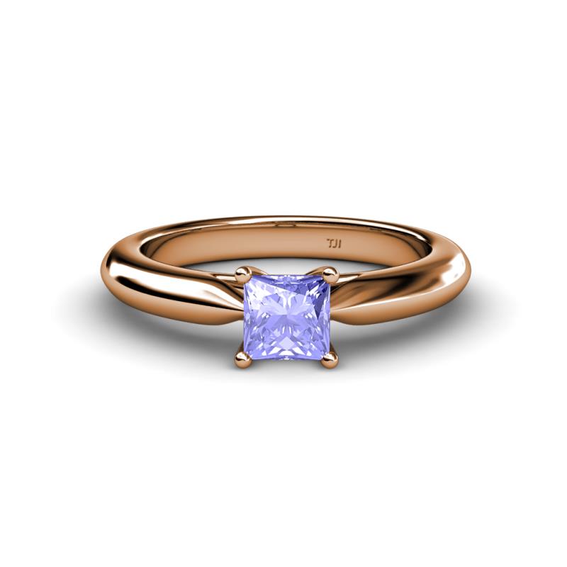 Akila Princess Cut Tanzanite Solitaire Engagement Ring 