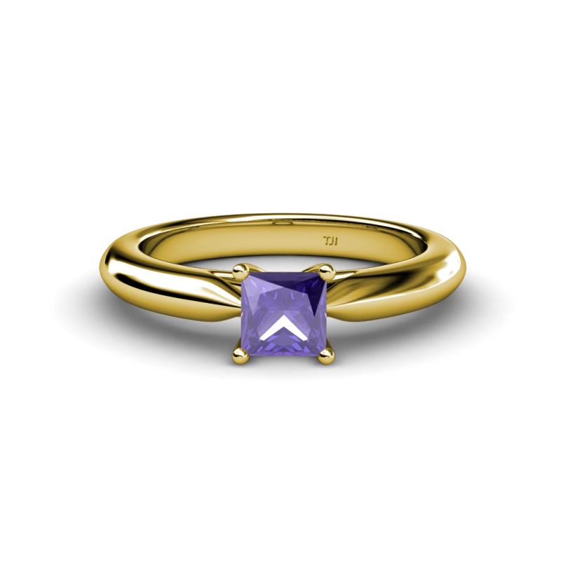 Akila Princess Cut Iolite Solitaire Engagement Ring 