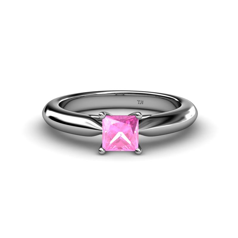 Akila Princess Cut Lab Created Pink Sapphire Solitaire Engagement Ring 