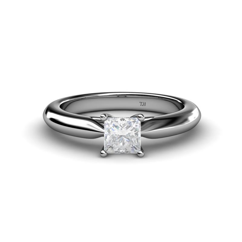 Akila Princess Cut Lab Created White Sapphire Solitaire Engagement Ring 