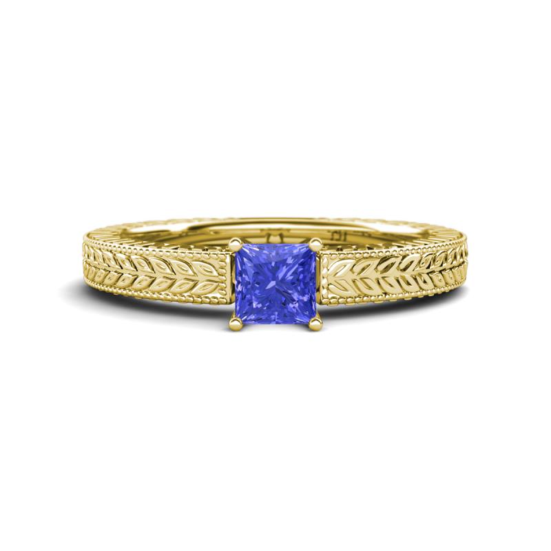 Kaelan 6.00 mm Princess Cut Tanzanite Solitaire Engagement Ring 