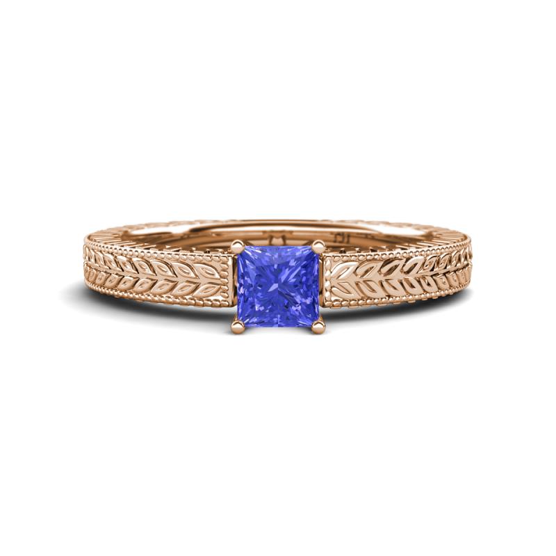 Kaelan 6.00 mm Princess Cut Tanzanite Solitaire Engagement Ring 