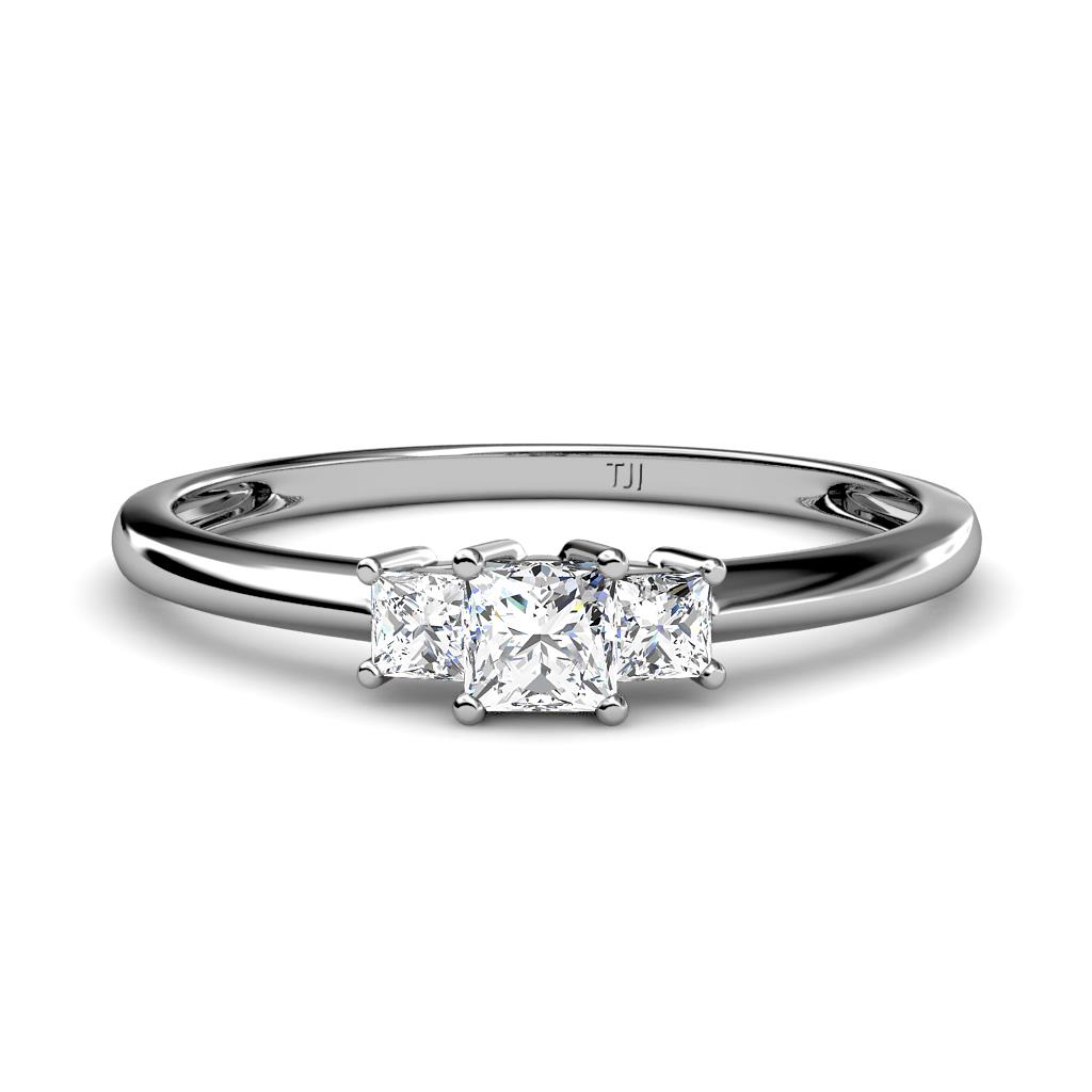 Natural 3.50 Ctw Cushion Cut 3-Stone Baguette Diamond Engagement Ring E VS2  GIA | eBay