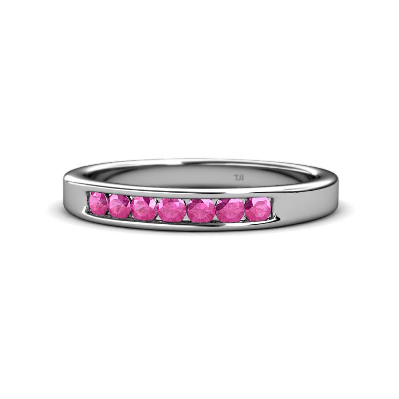 Kathiryn 2.70 mm Pink Sapphire 7 Stone Wedding Band 