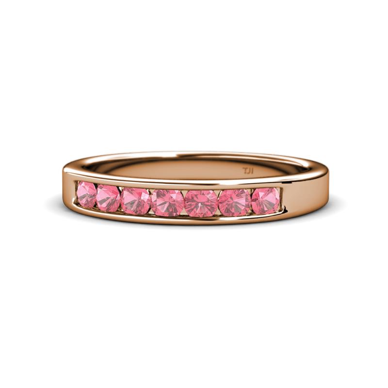 Kathiryn 3.00 mm Pink Tourmaline 7 Stone Wedding Band 