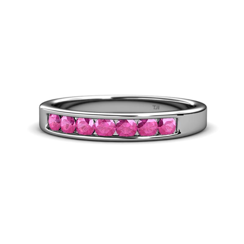 Kathiryn 3.00 mm Pink Sapphire 7 Stone Wedding Band 