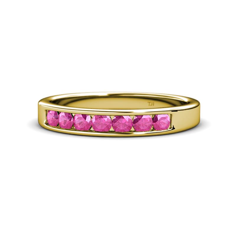 Kathiryn 3.00 mm Pink Sapphire 7 Stone Wedding Band 