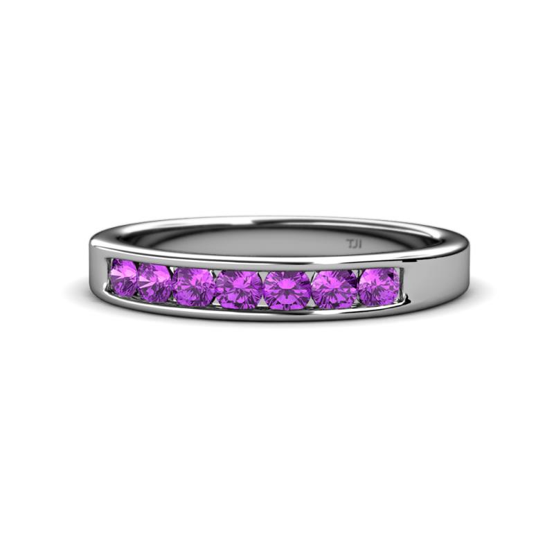 Kathiryn 3.00 mm Amethyst 7 Stone Wedding Band 