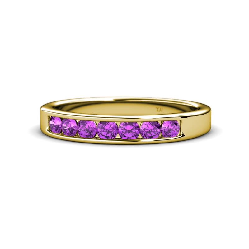 Kathiryn 3.00 mm Amethyst 7 Stone Wedding Band 