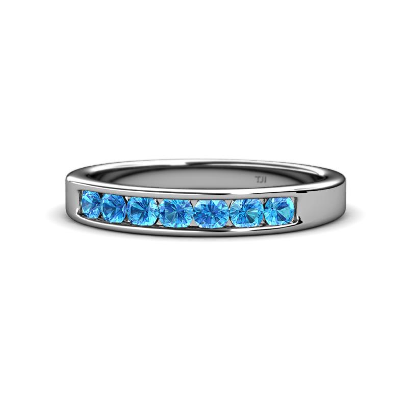 Kathiryn 3.00 mm Blue Topaz 7 Stone Wedding Band 